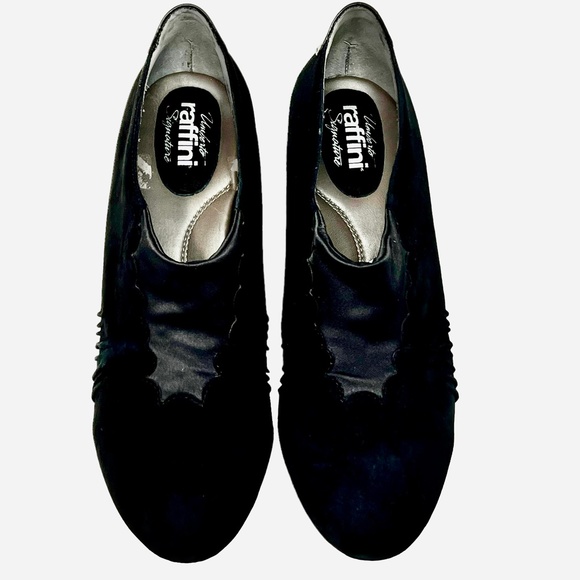 Umberto Raffini women's Jamie black suede wedge booties size 39/8-8.5 - Picture 2 of 14